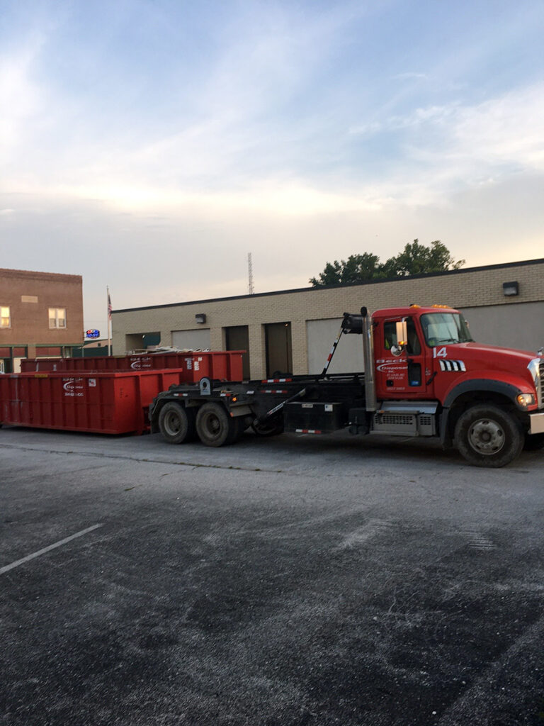 Truck and Dumpsters