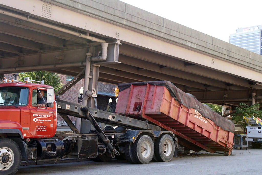 Dropping off a Dumpster